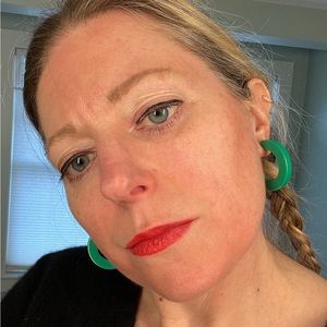 Machete large green hoop earrings. Made in Italy. Lightweight for size. NWT.